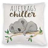 speecheese Schlafender Koala Kuschelkissen mit Spruch Auftragschiller EIN bequemes DekoKuschelkissen für das Sofa lustiges Motiv Teenager Kuscheliger Bär Kuschelkissen bezug Bedruckt Inlay