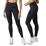 Snocks High Waist Leggings Lang Damen - Sport mit Bauchkontrolle und Anti-Squat - Blickdichte Sporthose - Super Dehnbar - Push Up Sportswear ideal für Yoga, Laufen, Gym - Gr. L