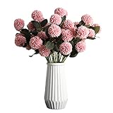 MCLIUJIA Kunstblumen 45 Köpfe Künstliche Hortensie Löwenzahnstrauß mit Vase, künstliche Blumen Pflanzen Gefälschte Blume for Dekoration/Hochzeitsdekor Blumenstrauß Künstlich(A)