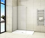 Aica Sanitär Duschwand Walk In Dusche 120cm Duschabtrennung 8mm NANO Glas Duschtrennwand 200cm Höhe