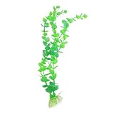 Ruilogod Aquarium-Dekoration, 34 cm, Grün, Kunststoff-Graspflanze mit Keramiksockel (ID: A6 951 d5 216 509
