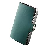 I-CLIP Original Slim Wallet - Leder Geldbörse mit Geldklammer - Glattleder Opal mit silbernem Rahmen