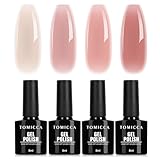 TOMICCA UV Nagellack Rosa Set, 4 Farben Gel Nagellack Für UV Lampe Soak-Off UV/LED Pink Serie, für Nagelstudio DIY Home, 8ML