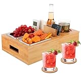 HRKVSK Couchbar Snackbox, Couch Bar Snackbar mit Unterteilbaren Ablagefach, Sofatablett mit 2 Untersetzer für die Couch, Couchbar Sofatablett - Weinregal - Snackschale - Snackhalter - Couch Butler