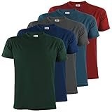 ALPIDEX Herren T-Shirts 5er Set Rundhals einfarbig S M L XL XXL 3XL 4XL 5XL, Größe:4XL, Farbe:Earth