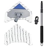 Maximex Multiflex-Wischer, für Fliesen, Fenster und Böden geeignet, mit Zwei Bezügen, Teleskopstiel (56-112 cm), aus beschichtetem Stahl
