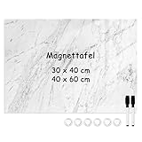 DOLLAR BOSS Magnetisches Whiteboard, 30 x 40cm Magnettafel für die Wand, Drucken Magnetpinnwand Memoboard mit 6 Magnete, 2 Stifte