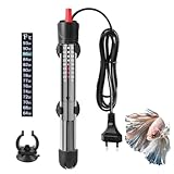 FEDOUR 50W 15-50L Aquarium Heizung, Verdicktes Quarzglas Aquarienheizer, Temperatur Einstellbare Aquarium Heizer Mit Saugnäpfen/Thermostat
