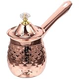 Hopbucan Türkischer Kaffeekocher, Kupfer Kaffeekocher, Teekocher, Milchwärmer, Heißer Schokoladenkocher, Butter-Schmelztiegel, 600 Ml, Roségold, Hohe Qualität