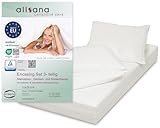allsana Allergiker Encasing Set 3- teilig | Kissenbezug 80x80 cm + Deckenbezug 135x200 cm + Matratzenbezug 90x200x20 cm | Allergie Bettwäsche | Milbenschutz | allergendichte Zwischenbezüge