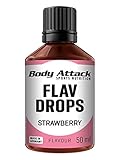 Body Attack Flavdrops Strawberry Zuckerfreie Aromatropfen Vegan Ohne Aspartam Erdbeere 1er Pack 1x 50 Ml