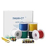 THUN-CT 0,5mm² 20AWG Silikon Elektrischer Draht Kabel Kit 6 Verschiedene Farbige Lnsgesamt 73,2 Meter (12,2Meter Each Spulen) Verzinnt Kupferdraht Isoliert Electronic Wire -Für DIY