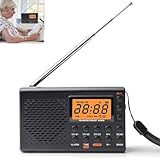 GOMETY Tragbares Radio AM/FM/SW Kofferradio, Netz & Batteriebetrieb LED-Display mit Bestem Empfang Eingebautem Lautsprecher Kopfhöreranschluss Wecker Timing-Funktion für Zuhause Notfall Camping