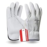 Gebol Driver, Arbeitshandschuhe aus hochwertigem Leder, Handschuhe Herren für Bau, Garten & grobe Arbeiten, hohe Widerstandsfähigkeit, 1,1 mm Lederdicke, Sicherheitshandschuhe Gr. M (Gr. 8), 1 Paar