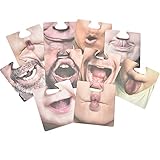 Pretop 10 Stück Face Mats | Aufsetzbare Untersetzer | mit 20 lustigen Motiven | Face Mats Bierdeckel Karton