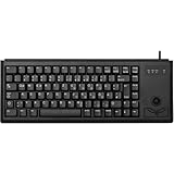 CHERRY G84-4400, Kompakte Tastatur mit Trackball, Deutsches Layout (QWERTZ), Kabelgebunden (USB-Anschluss), 2 Maustasten, Mechanische CHERRY ML Switches, Schwarz