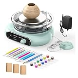 Rastapulz Mini-Töpferscheiben-Set - Elektrische Tonscheibe mit Drehteller und Fußpedal, Keramikmaschine mit Einstellbarer Geschwindigkeit, EU-Stecker