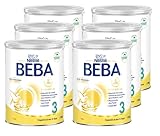 BEBA 3 Folgemilch ab dem 10. Monat, Babynahrung mit 5 HMO Komplex, nur Laktose, ohne Palmöl, 6er Pack (6 x 800g)