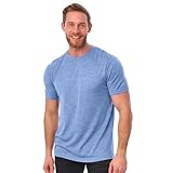 100% Merino T-Shirt Herren Kurzarm - Sport Shirt Männer Wolle, Merino Unterwäsche Herren (Mittel, Woodland Grey Blue)