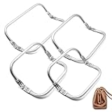 PWGHWG 4 Stück Taschenrahmen Verschluesse, Taschenbügel, Taschenrahmen Kuss, U-Förmig Aluminium-Verschluss für DIY Geldbeutel Handtasche (16cm, 18cm, 20cm, 25cm)