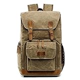 NBHDEK Reiserucksack Vintage Herren Damen Kamerataschen Batik Canvas wasserdichte Fototasche Outdoor Verschleißfester großer Kamera-Fotorucksack