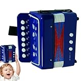Spielzeug für Akkordeon-Instrumente für Kinder, Akkordeon-Knopf-Akkordeon für Kinder, 7 tragbare Schlüssel, klein, Akkordeon, für Anfänger, Jungen und Mädchen, 3 +, Geburtstagsgeschenk