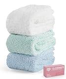 CLOSEMATE 3 Paar Thermosocken Damen Wintersocken Dicke Warme Flauschige Kuschelsocken Flauschsocken Haussocken Für Stiefeletten Winterstiefel Einheitsgröße 35-42 1Weiß+1Grün+1Blau