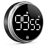 Dreamhigh® Digitaler Küchentimer mit Magnethalterung, Eieruhr, kurzzeitwecker LCD Bildschirm, 3 Lautstärkestufen und 2 Helligkeitsstufen, Ideal zum Kochen, Backen, Studieren usw-Schwarz