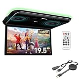 XTRONS 19,5 Zoll HD-Digital TFT 16: 9-Bildschirm-Auto-Overhead-Video Ultradünner Autodach-Player mit integrierten HDMI/AV/USB-Lautsprechern und Buntem Aura-Licht
