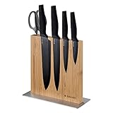 Navaris Messerhalter doppelseitig magnetisch aus Bambus -...