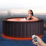 Miweba MSpa Whirlpool Outdoor | Aurora mit LED Beleuchtung - 6 Personen Pool aufblasbar - UVC+ Wasserreinigung - Spa ⌀ 204.0 cm - Aufstellpool mit Fernbedienung - Hot Tub - Aufblasbarer Whirlpool