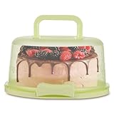 Kuchen Transportbox, Torten Transport Box Mit Deckeln Und Tragegriff, Tortentransportbox Für 10Zoll Kuchen,Tortenbox Rund Für Kekse Nüsse,Tortenglocke Tolle Geschenke Zum Frauen,26x22x12.5cm