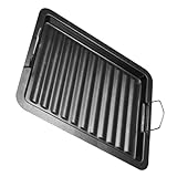 Tofficu Mehrzweck Emaillierte Grillpfanne Tragbare Fleisch und Gemüsepfanne Gleichmäßige Hitzeverteilung Kompakt für Outdoor Grill und Haushalt