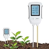 Mcbazel 3 in 1 pH Bodentestgerät, Säure-Basen-Bodentest, Erkennung von Temperatur, Feuchtigkeit und Feuchtigkeitstester mit hintergrundbeleuchtetem LCD-Display, kompatibel mit Gartenarbeit/Topfpflanze