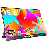 HGFRTEE Touchscreen Monitor 15,6 Zoll,1920x1080 WUXGA,16:09,10-Punkt-Touchscreen,IPS,178°Weitwinkel,sRGB 66%,60Hz,Lautsprecher,USB-C,Mini-HDMI,VESA,Klappständer,Windows/macOS-15,6T Zoll