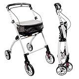 Casa Weiß Rollator schmal für Wohnung & Innenbereich, faltbar & leicht, 5 kg I höhenverstellbarer Wohnungsrollator von Lösch Reha I zuverlässige Gehhilfe für Senioren