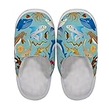 DreamBay Plüsch Hausschuhe Warm Gemütliche Rutschen Haus Indoor Home Memory Foam Schuhe Wassertiere Fisch Hai Delphin Ozean Meer Frauen Herren Fell Slipper Geschlossene Zehen, Color562, Large