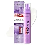 L'Oréal Paris Glass Skin Feuchtigkeits-Fluid, für aufgepolsterte & glowy Haut, mit Hyaluronsäure + 5% [Vitamin B3 + Pro B5 + C], glättendes Anti-Aging Gesichtsfluid, Revitalift Filler, 50ml