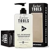 ✮ BARBER TOOLS ✮ Rasiergel transparent 150 ml - für eine präzise Rasur der Bartkonturen (Sichtbarkeit, Gleitfähigkeit und maximaler Schutz)