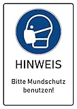 BilderKing Corona Virus Hinweis-Schild - Maskenpflicht, Mundschutzpflicht - als wiederablösbarer Aufkleber, Größe A5