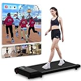 DeerRun Walking Pad bis 6 km/h - Laufband Schreibtisch mit Pitpat APP - 1864w Mini Treadmill Leise für Zuhause/Büro, Keine Installation erforderlich