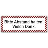 5 Stück Bitte Abstand halten Aufkleber 21x7,2 cm Sticker...