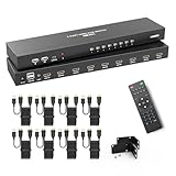 MT-VIKI 4K@60Hz HDMI KVM Switch 8 Port mit 8 Kabeln & 3,5mm Audio 19'' 1U Rackmount-KVM-Switch mit 4 USB 2.0, HDMI 2.0, HDCP 2.2