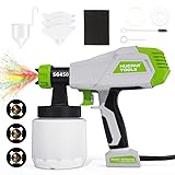 Huepar Tools Farbsprühsystem Farbsprühpistole, Elektro Lackierpistole mit 3 Düsen und 3 Spritzmuster, mit verstellbarem Luft- und Farbfluss, für Zäune, Wände, Decken, Geschenk Vatertag, Männer, Papa