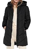 JDY Damen Steppjacke JDYSkylar Padded gesteppter Parka mit Kapuze 15207784 Black/Black XL