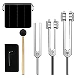 Ocnvlia Stimmgabel Set - 128 Hz, 256 Hz, 512 Hz, Stimmgabeln Perfekt für Heilung, Klangtherapie, KöRper, Geist und Seele