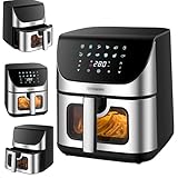 Heißluftfritteuse | 8 Liter | Heissluftfritteuse | 4 in 1 Mini Backofen | Fritteuse | Dörrautomat | Grillen Backen Dörren Frittieren | Friteuse ohne Öl | Air Fryer | Heißluftofen | Heißluftgrill