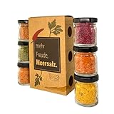 FOODOKO FINEST - Gourmet Salz Gewürze Geschenkset, Gewürzsalz im Probierset, Meersalz Salzset aus Spanien im Geschenk Set aus (6x40gr) Gläser