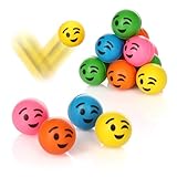 Little Lino Flummis 'Lachendes Gesicht' 25 mm 15er Pack - Buntes Mitgebsel für Kindergeburtstage oder Tombolas