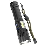 DECOMELODY USB Aufladbare LED Taschenlampe Handlich Zoomfunktion Camping Outdoor Notfall Leicht Langlebig Robuste Taschenlampe